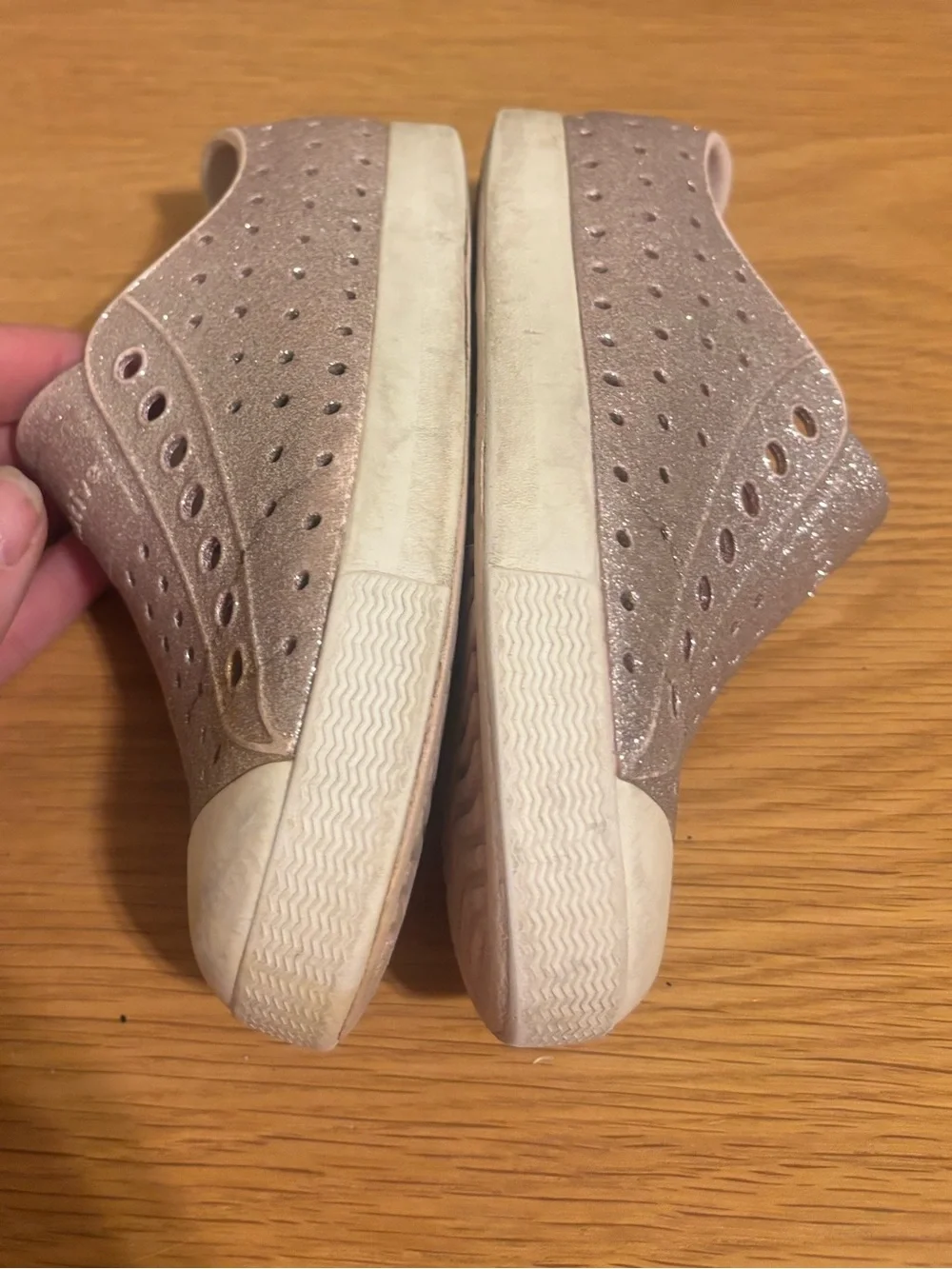 Girls Glitter Slip-On Sneakers - Rose Gold C11